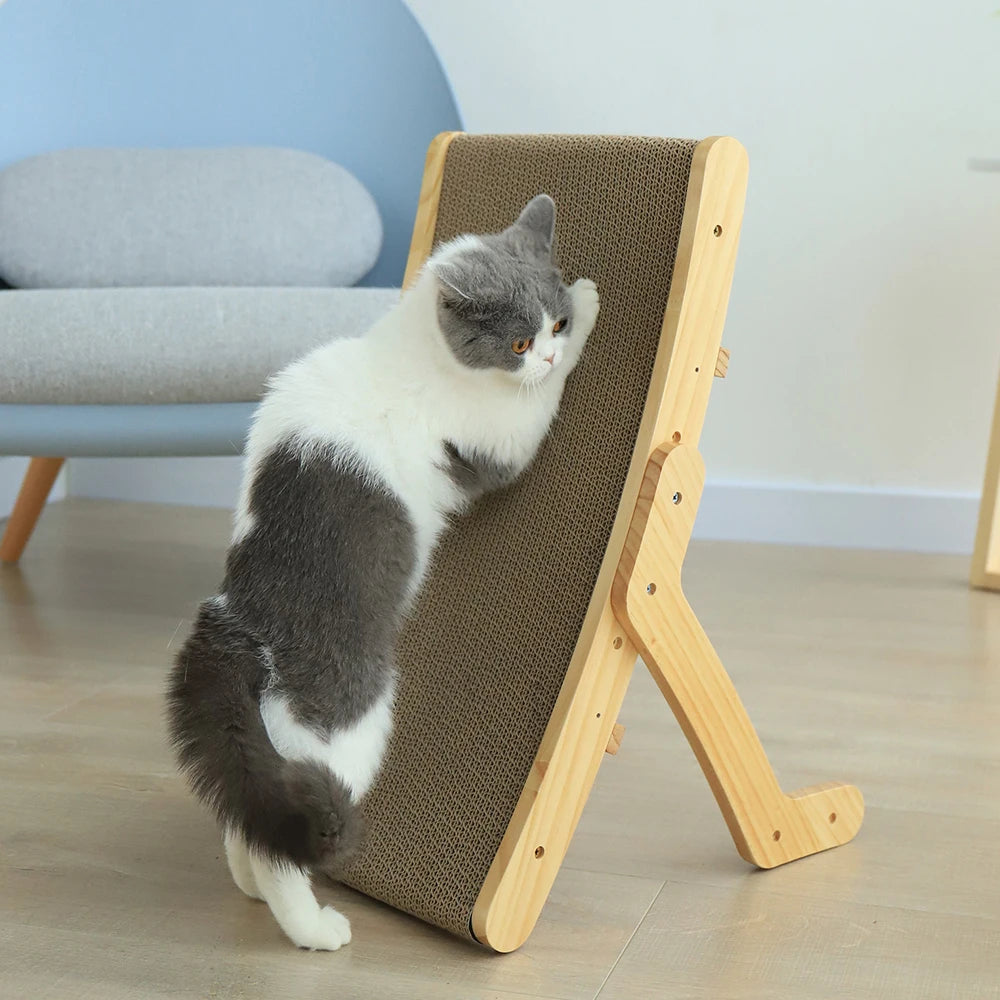 3-in-1 Wooden Cat Scratcher & Bed